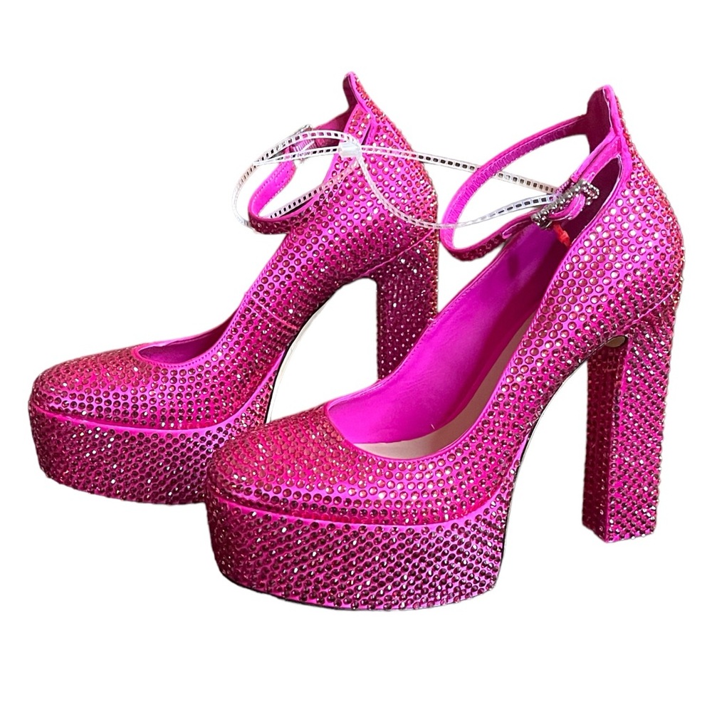 Antonio Melani Pink Rhinestone Women's Shoes - Picture 6 of 10
